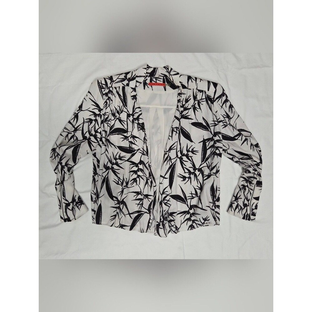 Alice + Olivia Botanical Ink Open Front Kimono Jacket S